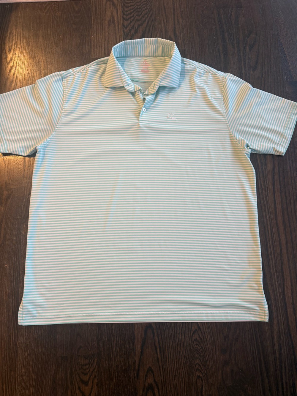 RHOBACK XXL Mint/ White Striped Polo Shirt